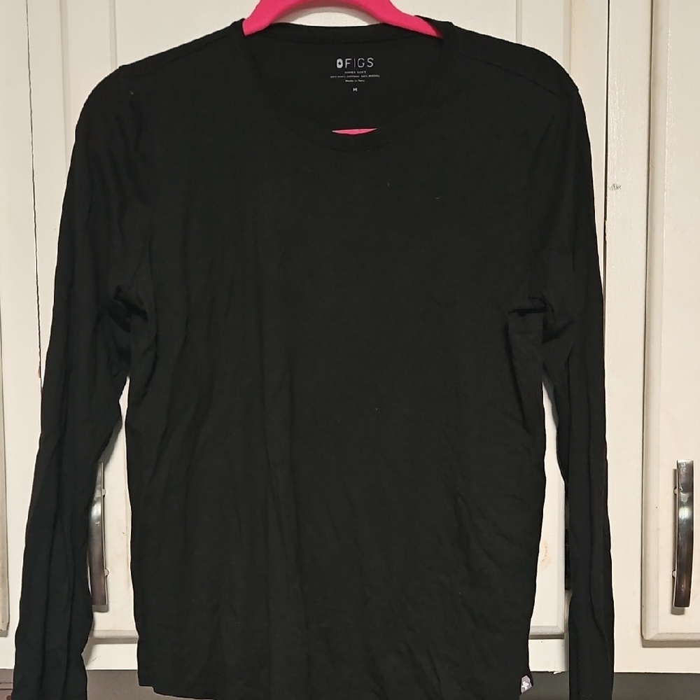 Figs Classic Black Long Sleeve Tee
